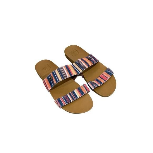 Reef Cushion Vista Texas Stripe Flat Sandals Flip Flops Comfort Womens 9 - Picture 1 of 5